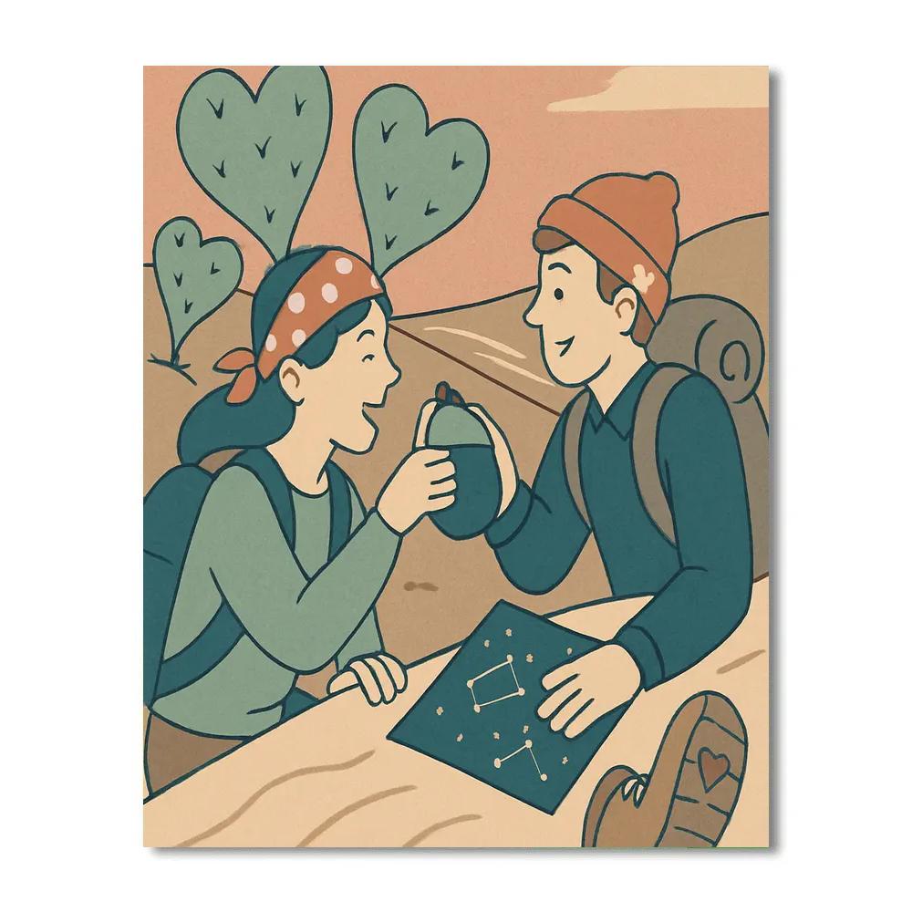 Desert Stargazer Valentines Day Trail Paint by numbers art