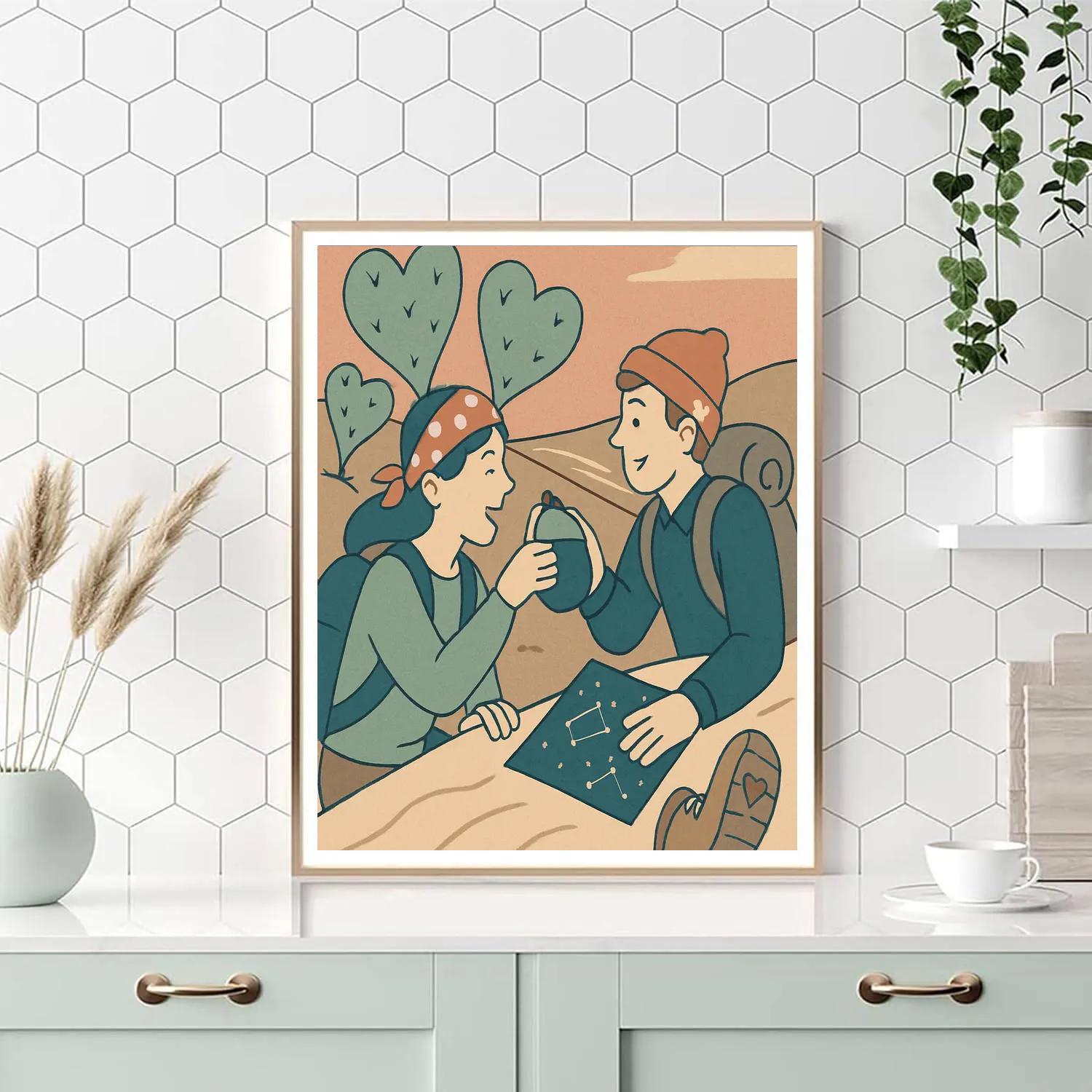 Desert Stargazer Valentines Day Trail Paint by numbers art