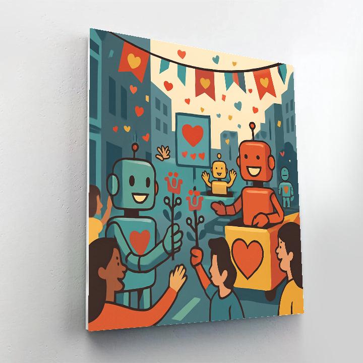 Bot Parade For Valentines Day paint by number
