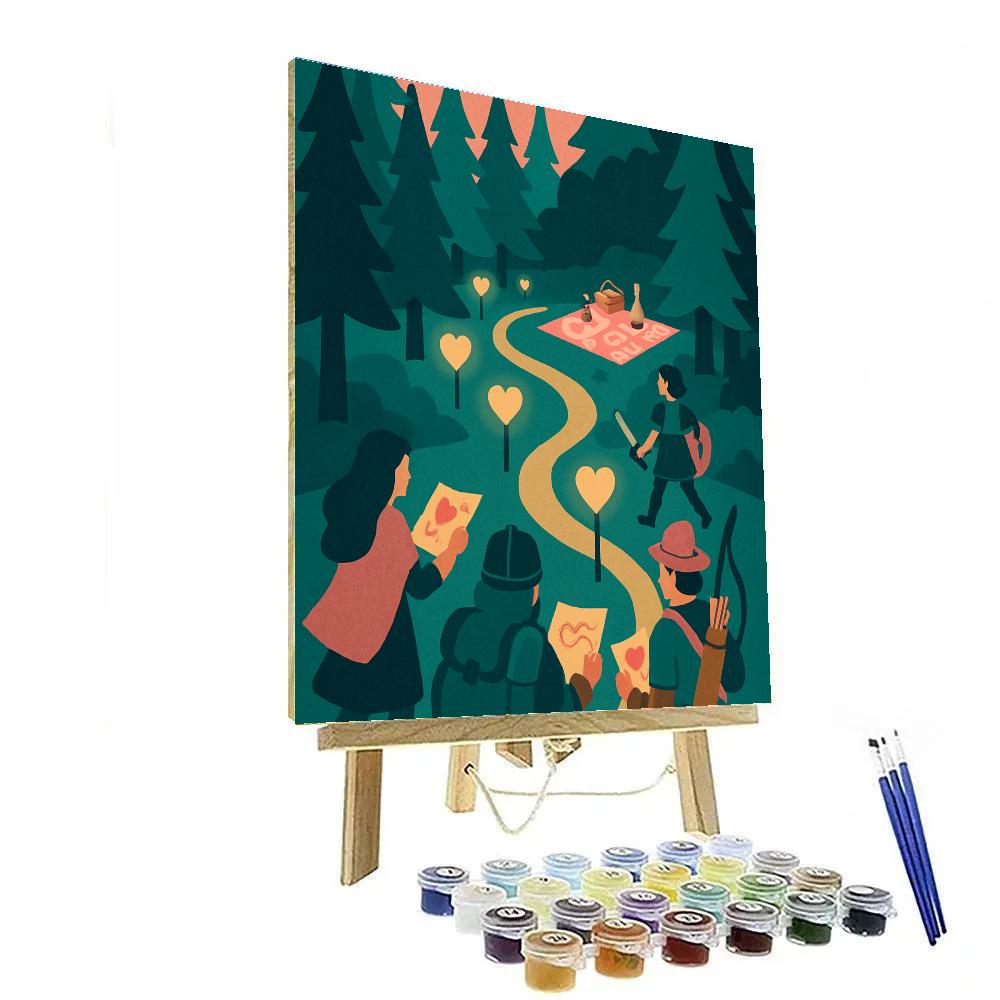 Lantern Forest Valentines Day Quest DIY paint by numbers