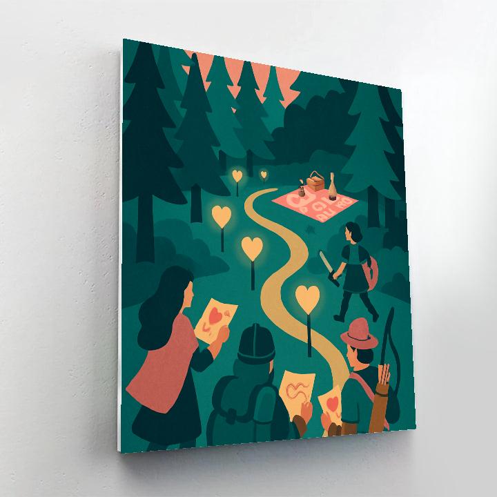 Lantern Forest Valentines Day Quest DIY paint by numbers