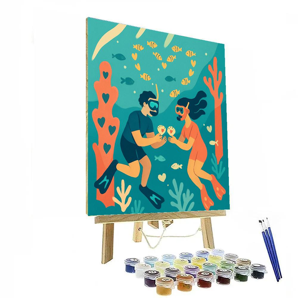 Coral Reef Promenade Valentines Day paint by number