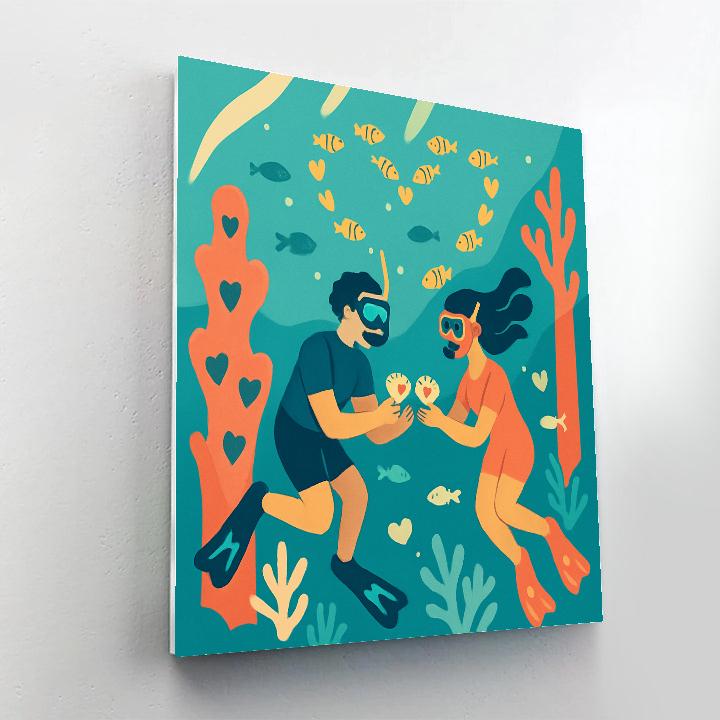 Coral Reef Promenade Valentines Day paint by number