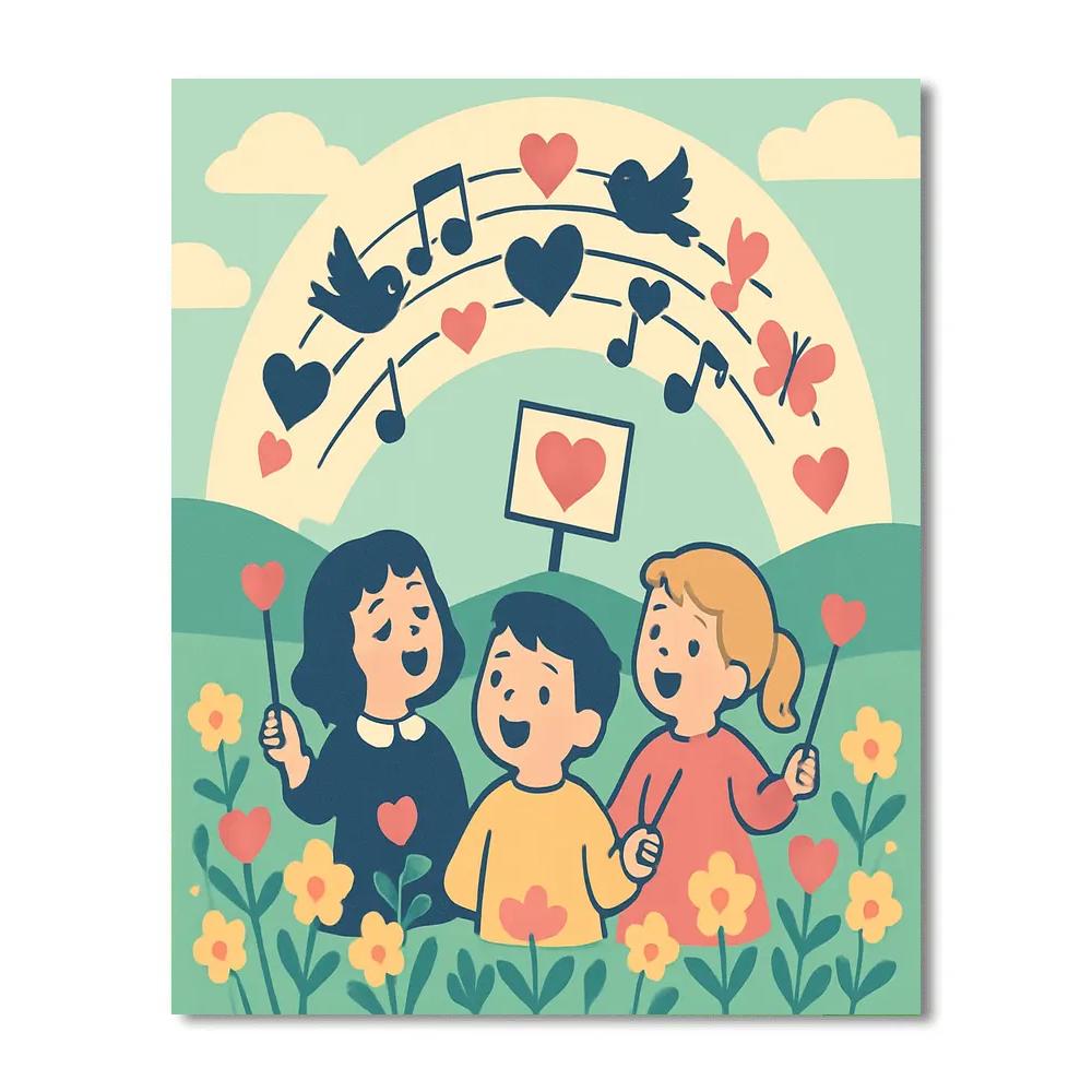 Meadow Symphony Valentines Day Paint by numbers kits