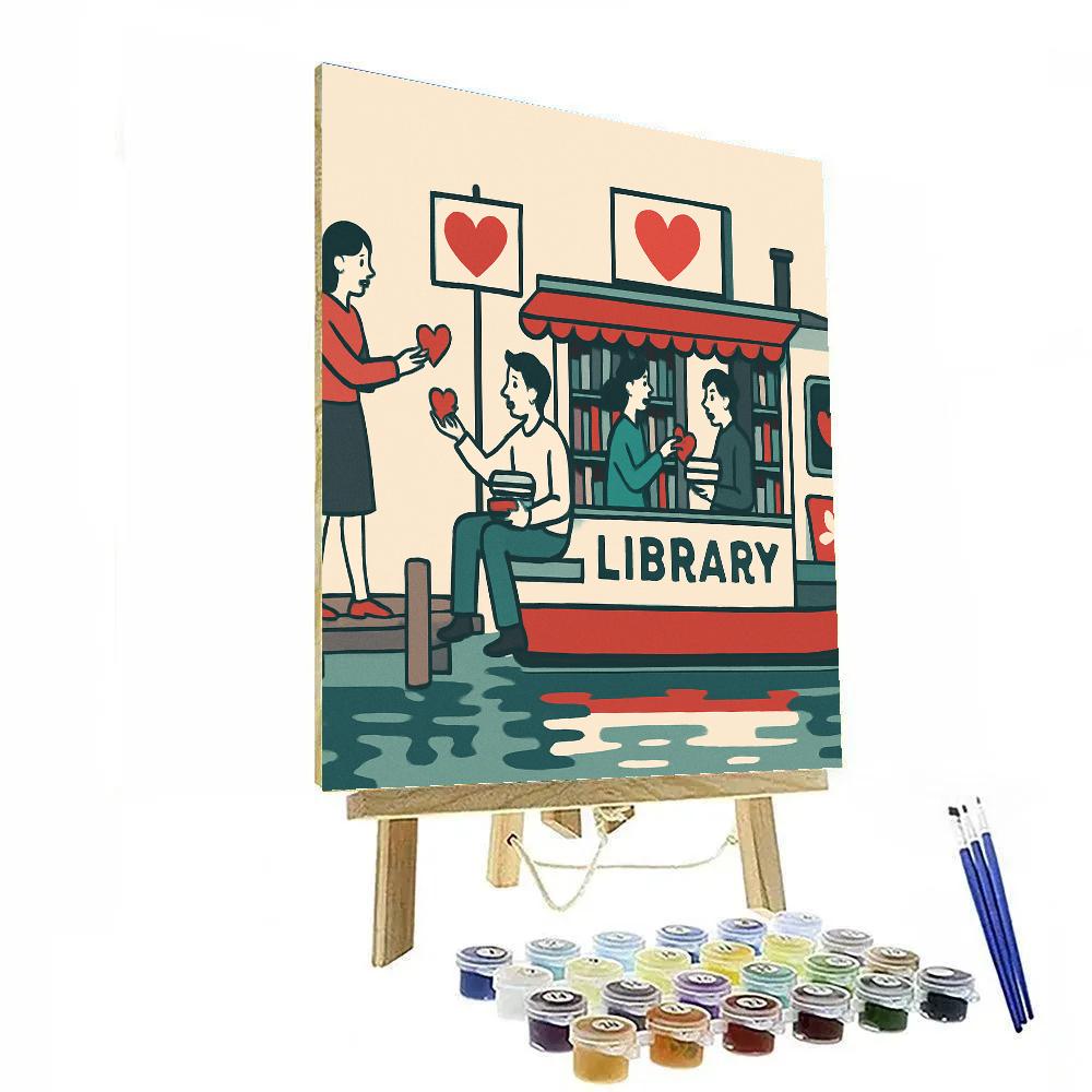 Harbor Library Boat Valentines Day Paint by numbers kits