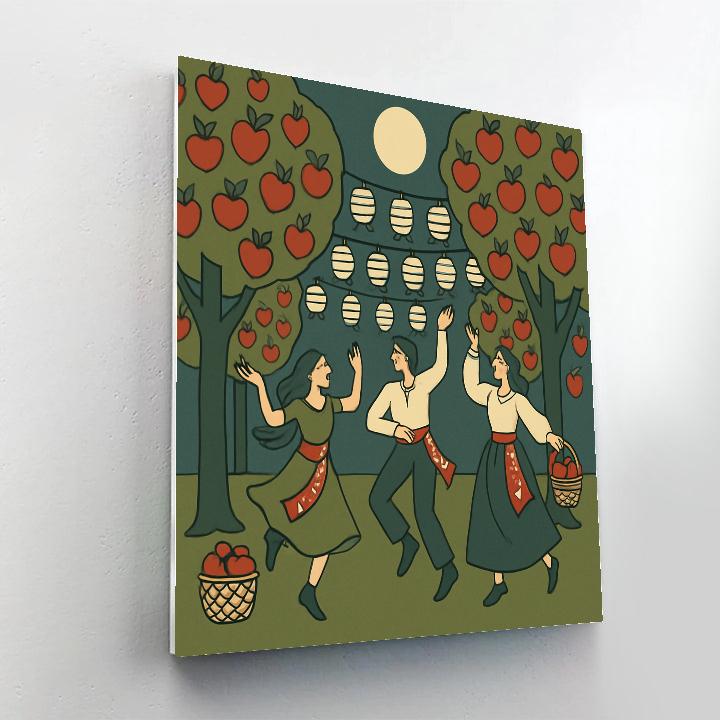 Valentines Day Orchard Moon Dance DIY paint by numbers