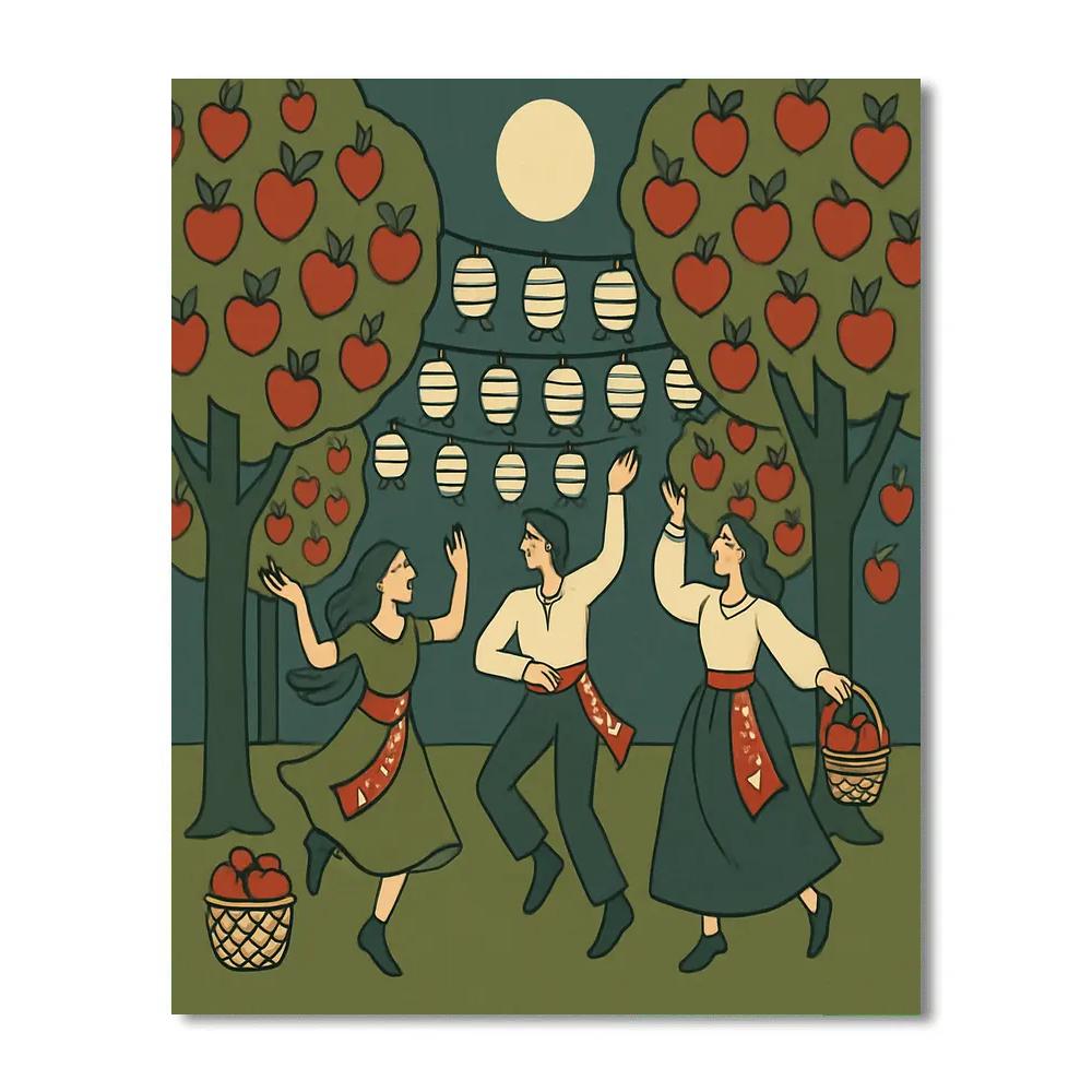 Valentines Day Orchard Moon Dance DIY paint by numbers