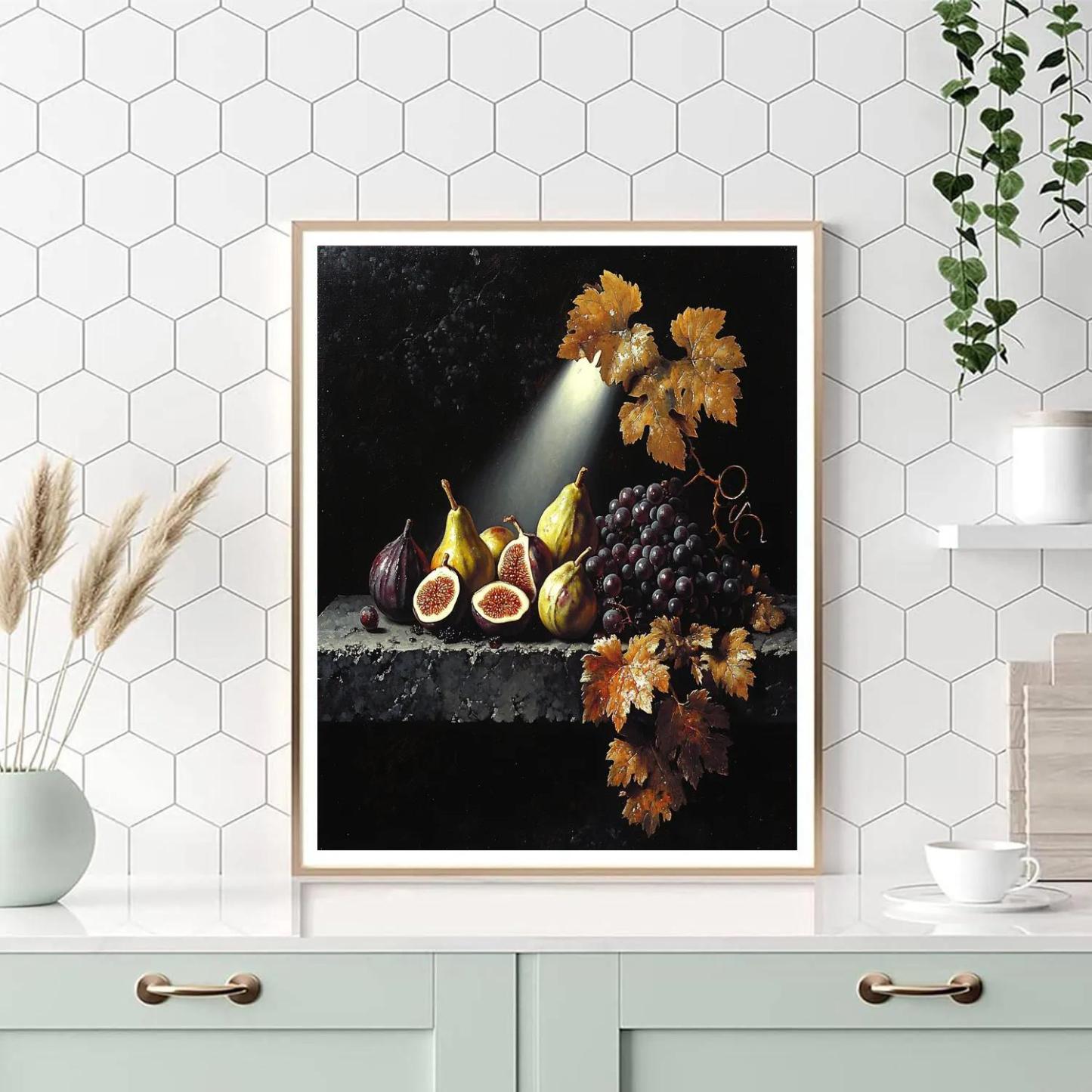 Caravaggio Inspired Eclipse Harvest Still Life paint by number