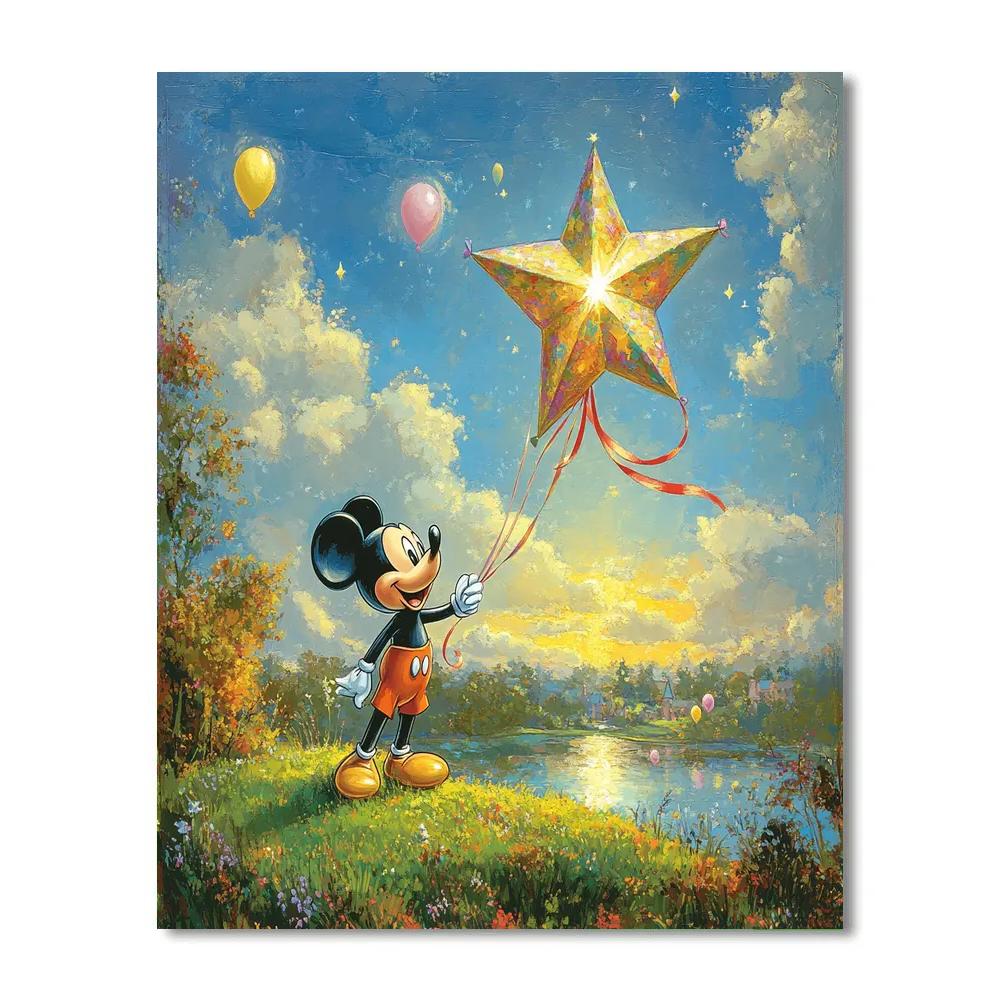 Mickey Mouse Cosmic Kite Picnic Paint by numbers art