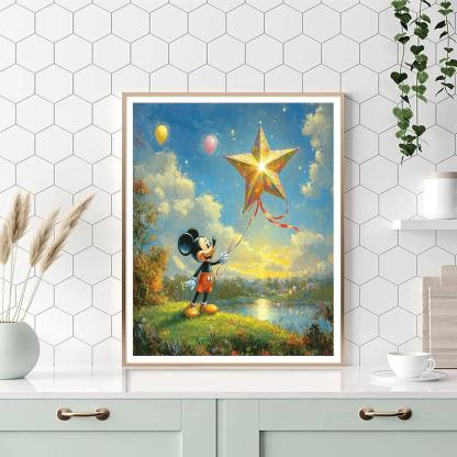 Mickey Mouse Cosmic Kite Picnic Paint by numbers art