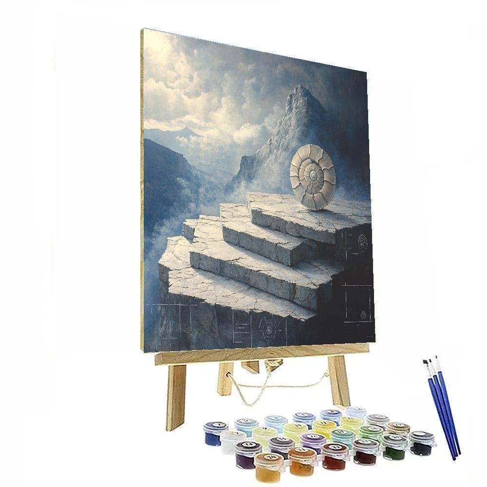 Leonardo Da Vinci Inspired Mountain Storm Fossil Harmonics DIY paint by numbers