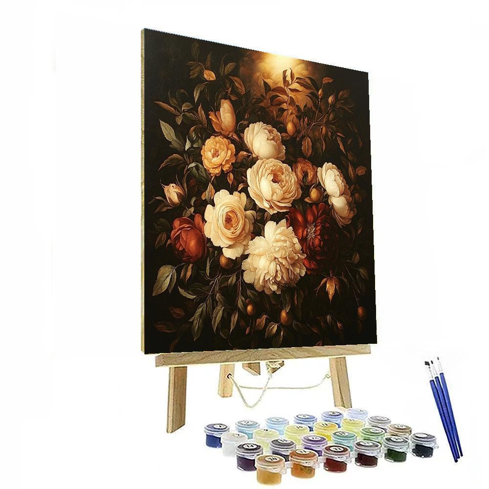 Caravaggio Inspired Nebula Bloom Chiaroscuro paint by number