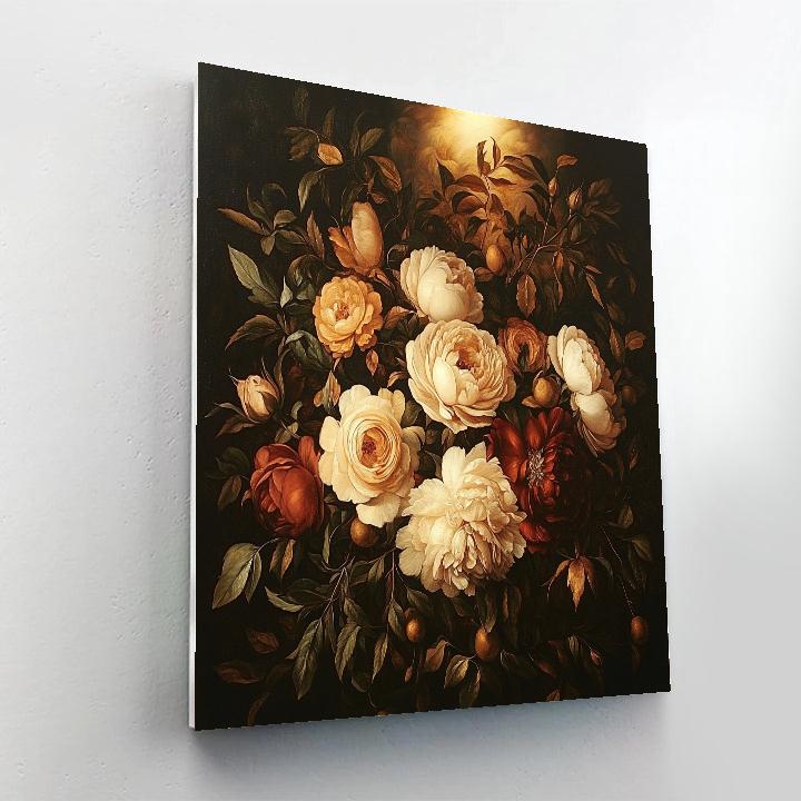 Caravaggio Inspired Nebula Bloom Chiaroscuro paint by number