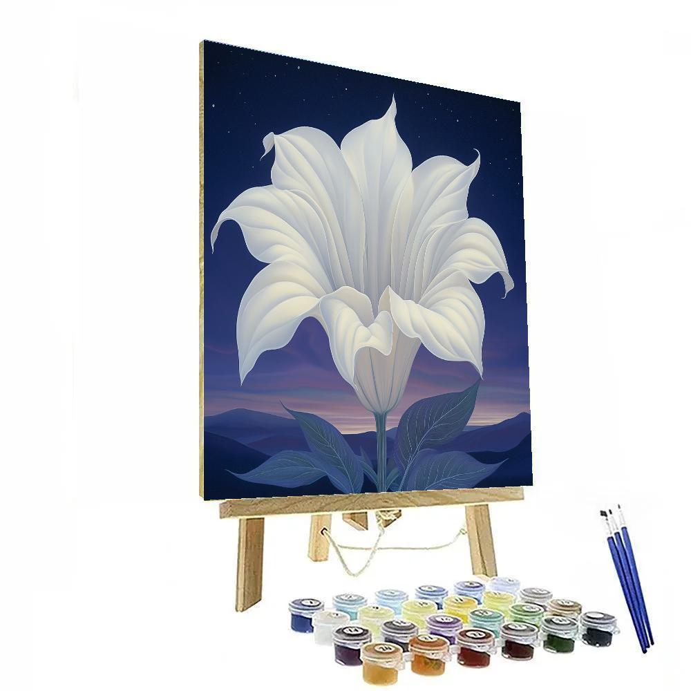 Georgia O’Keeffe Inspired Moonlit White Datura Bloom Painting by numbers kit
