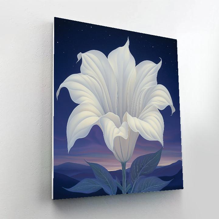 Georgia O’Keeffe Inspired Moonlit White Datura Bloom Painting by numbers kit