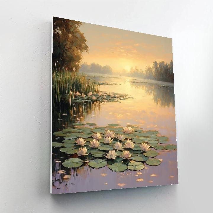 Claude Monet Inspired Water Lilies And Morning Mist paint by numbers