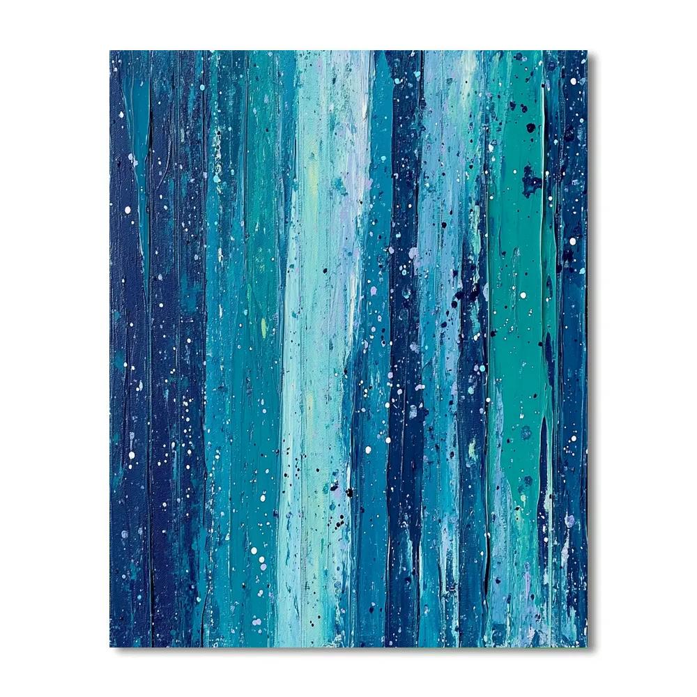 Jackson Pollock Inspired Aurora Turbulence Drip Field Number painting