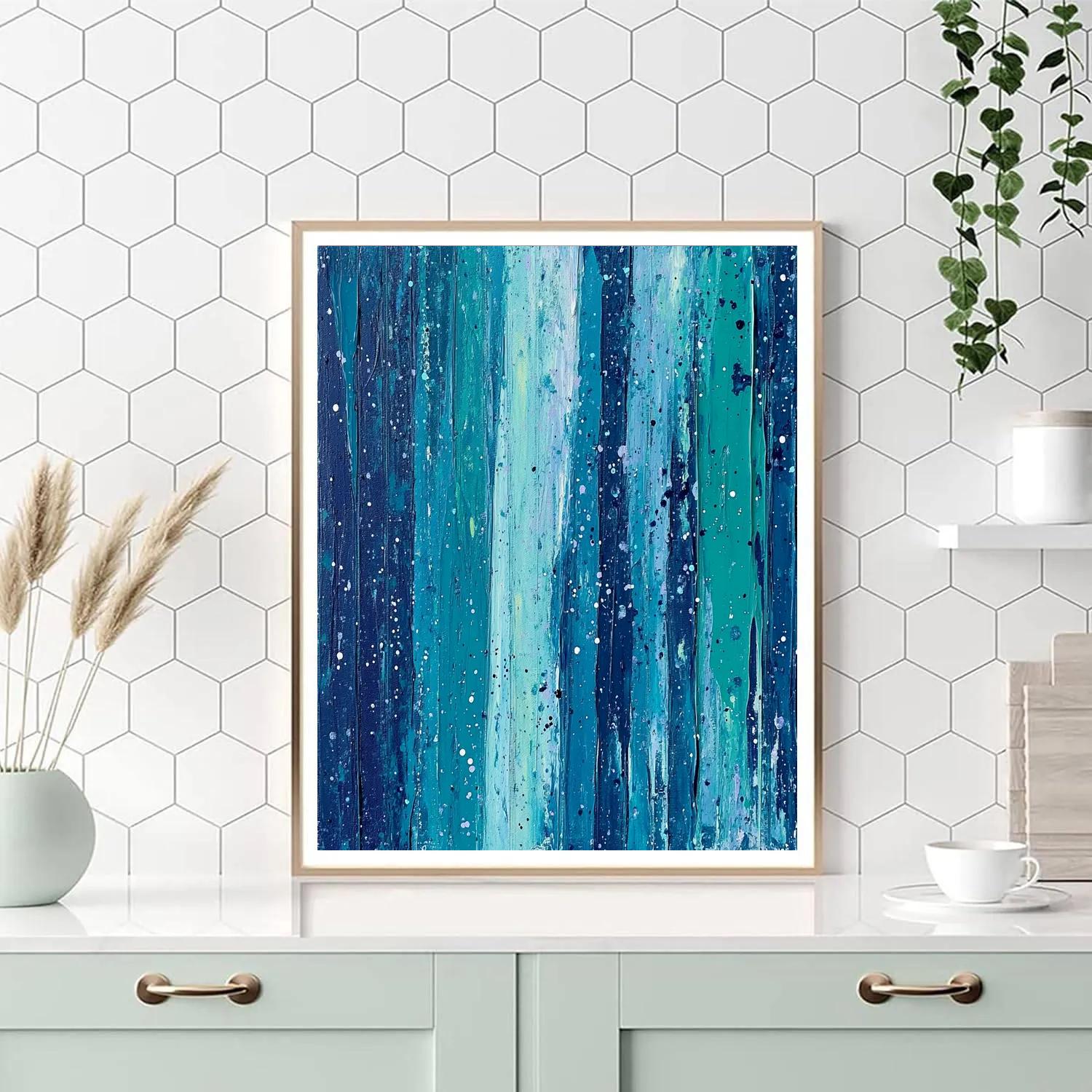 Jackson Pollock Inspired Aurora Turbulence Drip Field Number painting