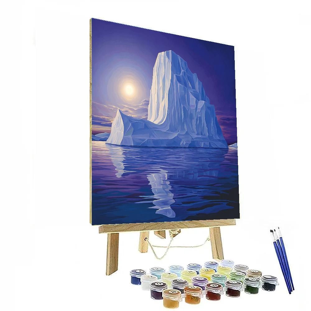 Lawren Harris Inspired Cathedral Iceberg Under Polar Halo paint by number