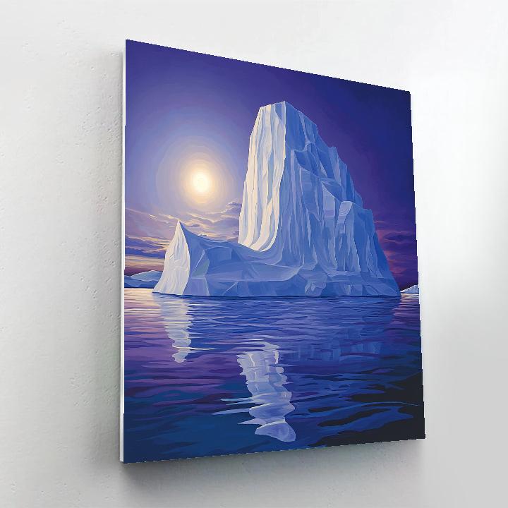 Lawren Harris Inspired Cathedral Iceberg Under Polar Halo paint by number