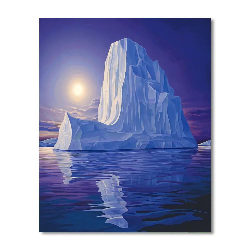 Lawren Harris Inspired Cathedral Iceberg Under Polar Halo paint by number