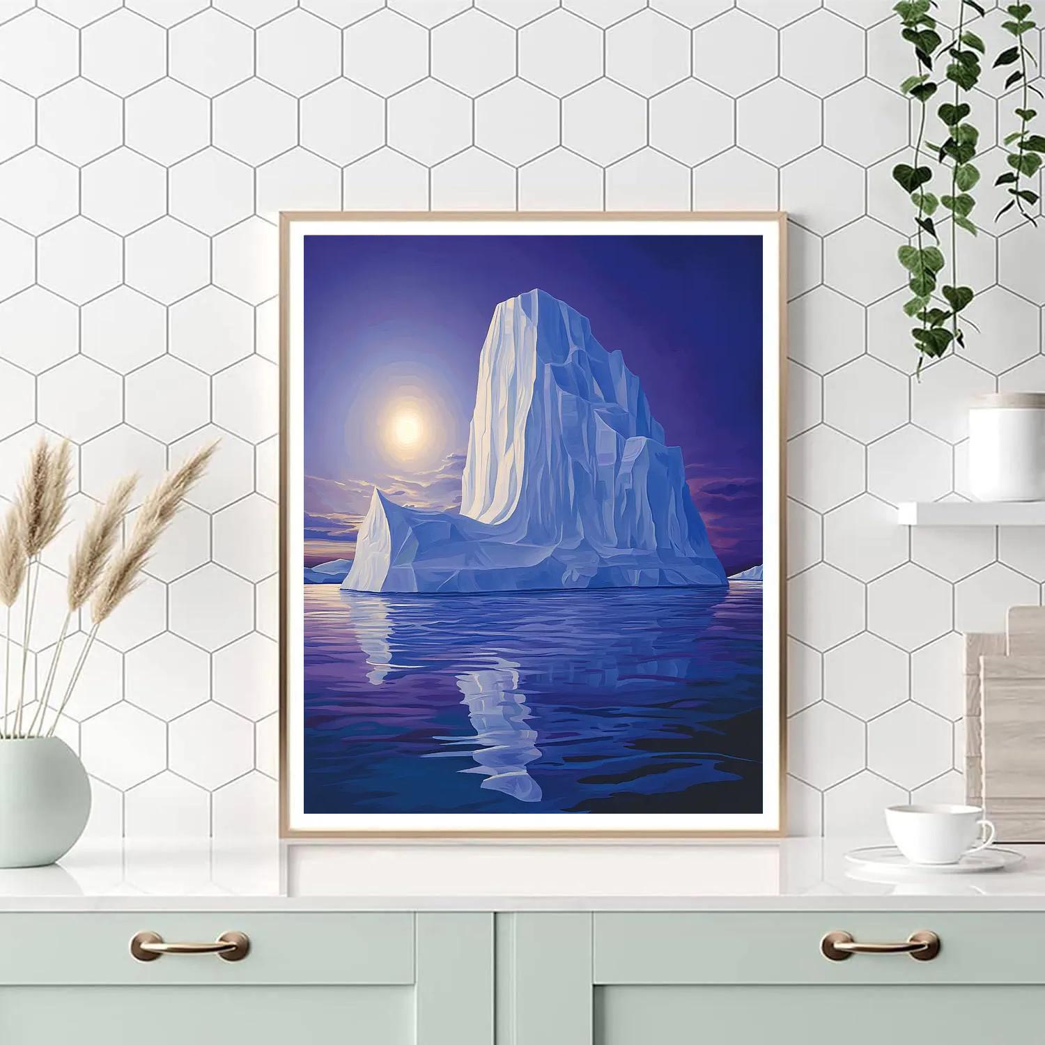 Lawren Harris Inspired Cathedral Iceberg Under Polar Halo paint by number