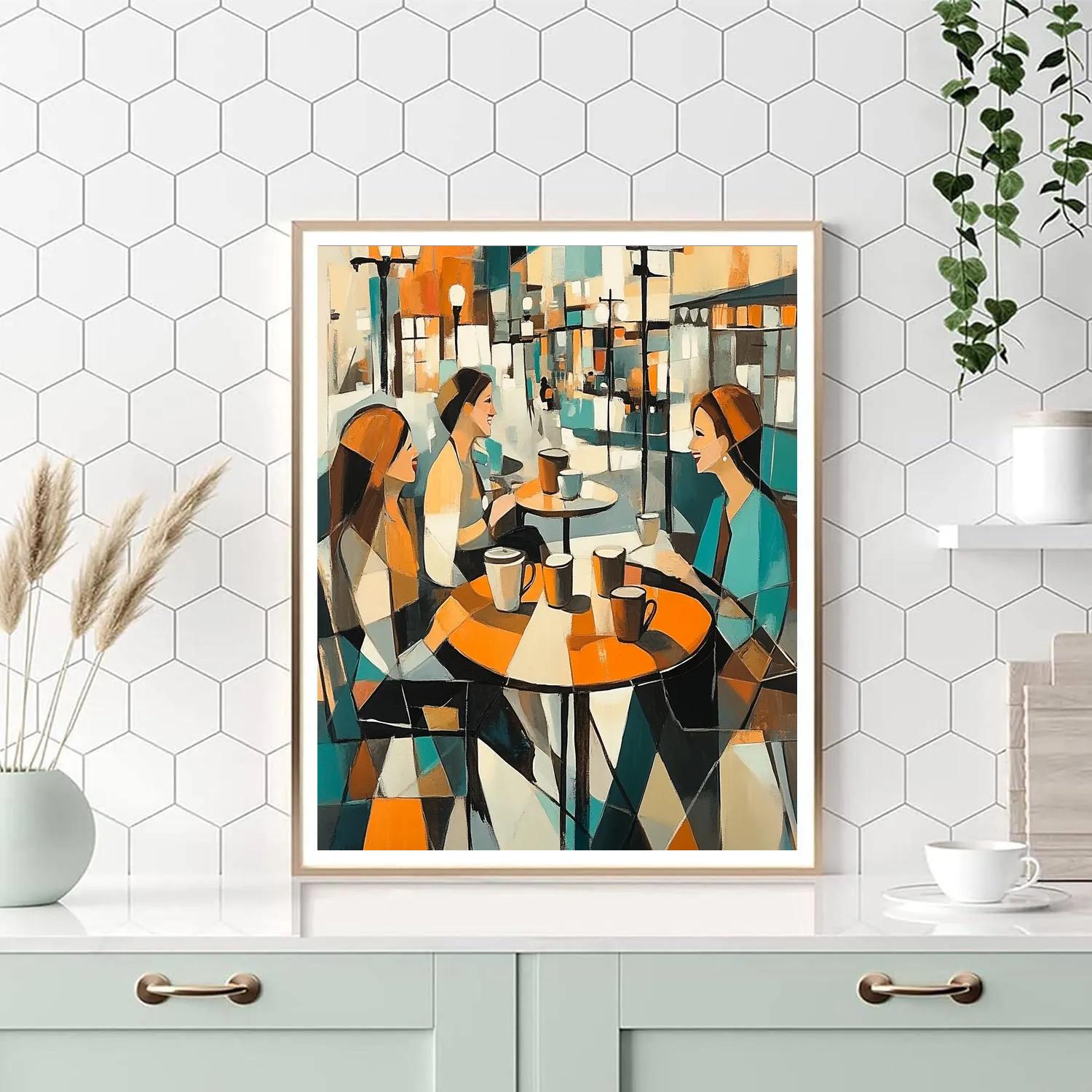 Pablo Picasso Inspired City Cafe Conversations paint by numbers