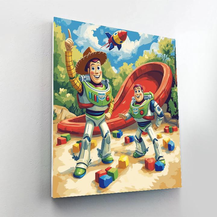 Woody And Buzz Lightyear Planet Playground Mission Numbered painting kits
