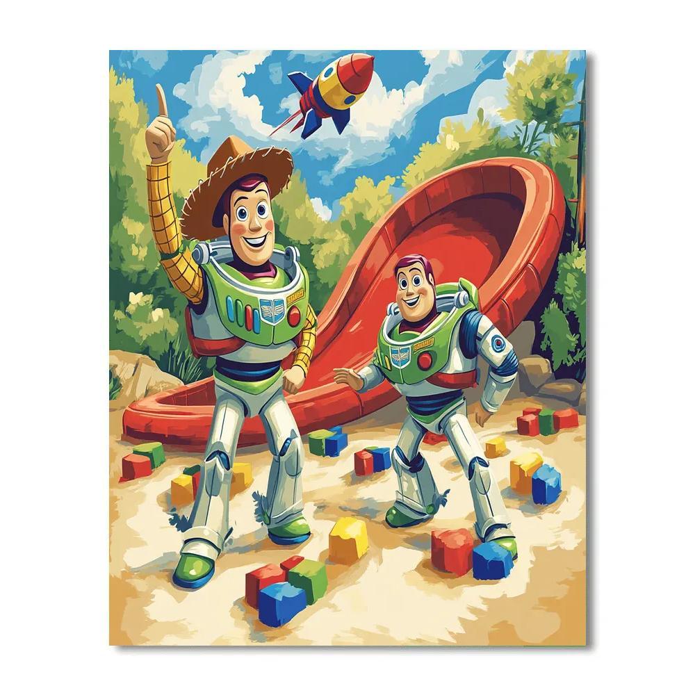 Woody And Buzz Lightyear Planet Playground Mission Numbered painting kits