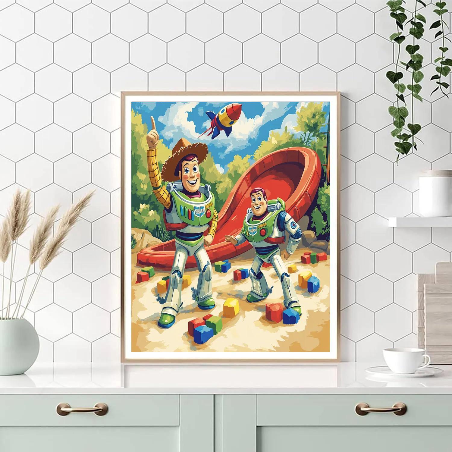 Woody And Buzz Lightyear Planet Playground Mission Numbered painting kits