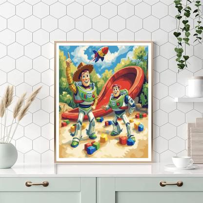 Woody And Buzz Lightyear Planet Playground Mission Numbered painting kits
