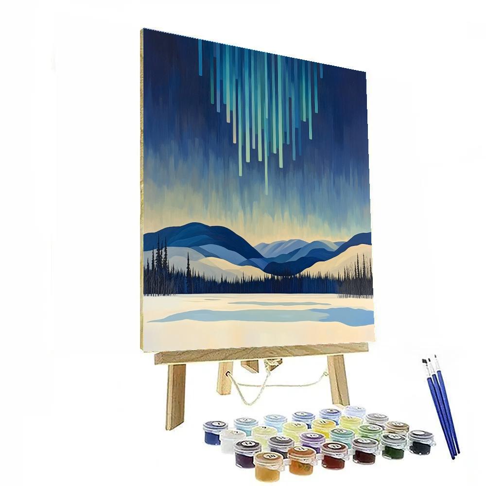 Lawren Harris Inspired Aurora Ladder Over Silent Shield Hills Paint by numbers kits