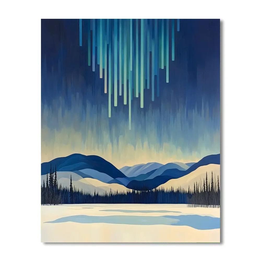Lawren Harris Inspired Aurora Ladder Over Silent Shield Hills Paint by numbers kits