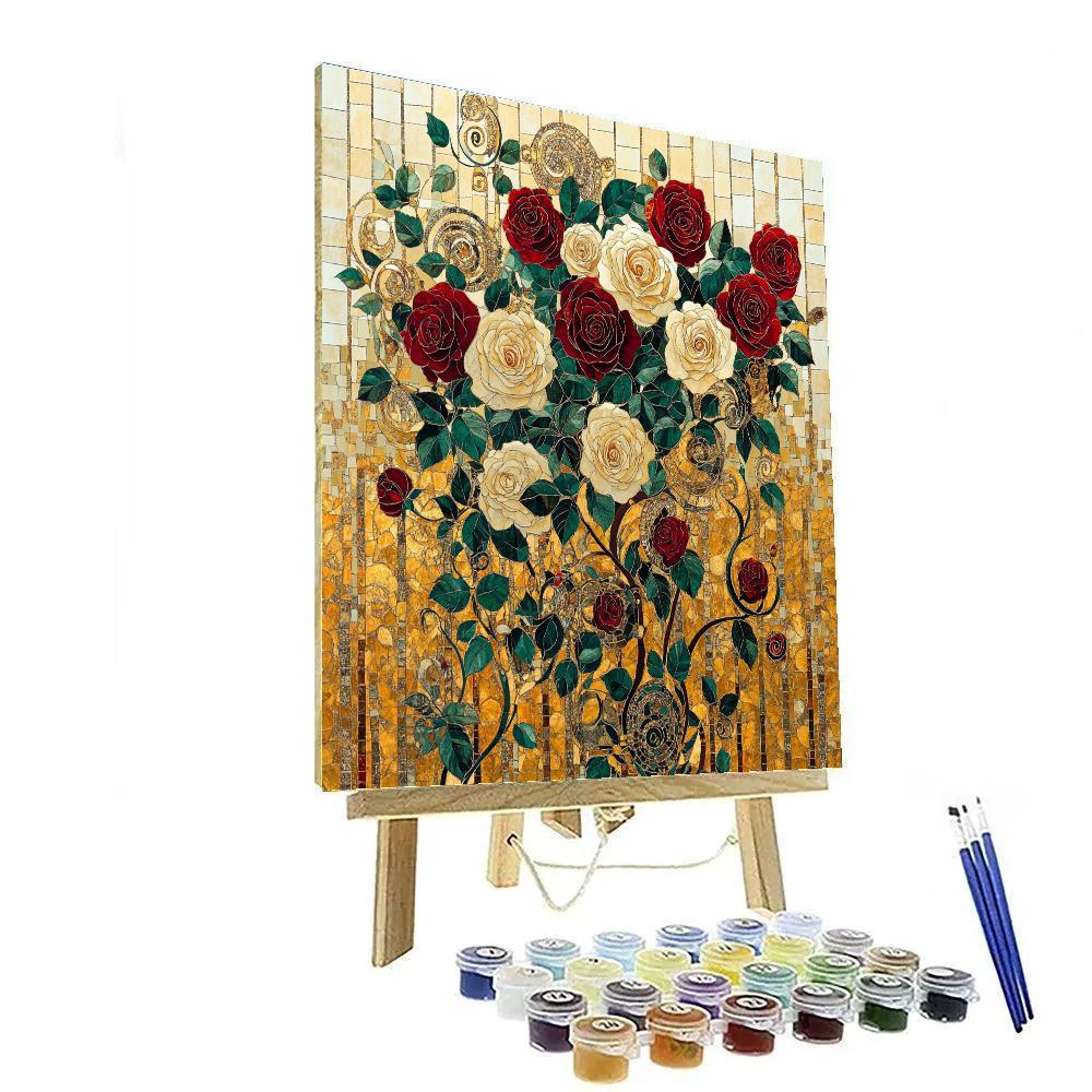 Gustav Klimt Inspired Golden Rose Garden Painting by numbers kit