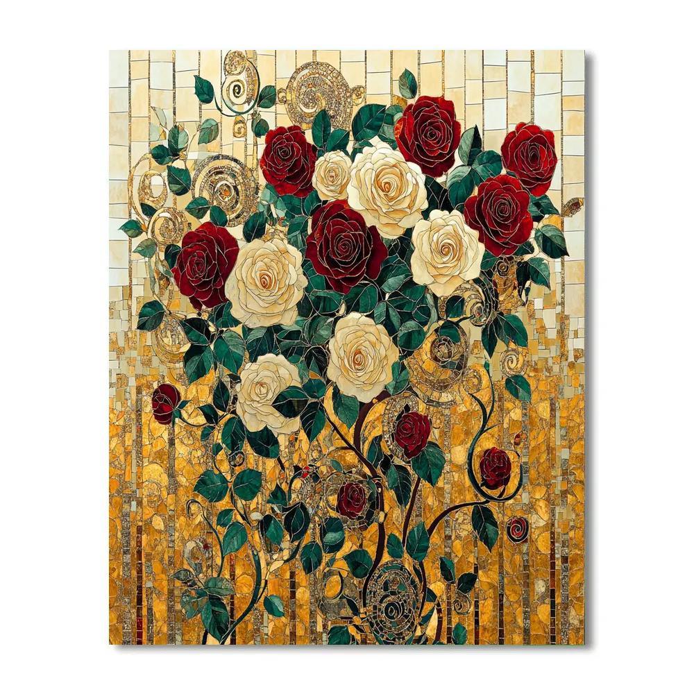 Gustav Klimt Inspired Golden Rose Garden Painting by numbers kit