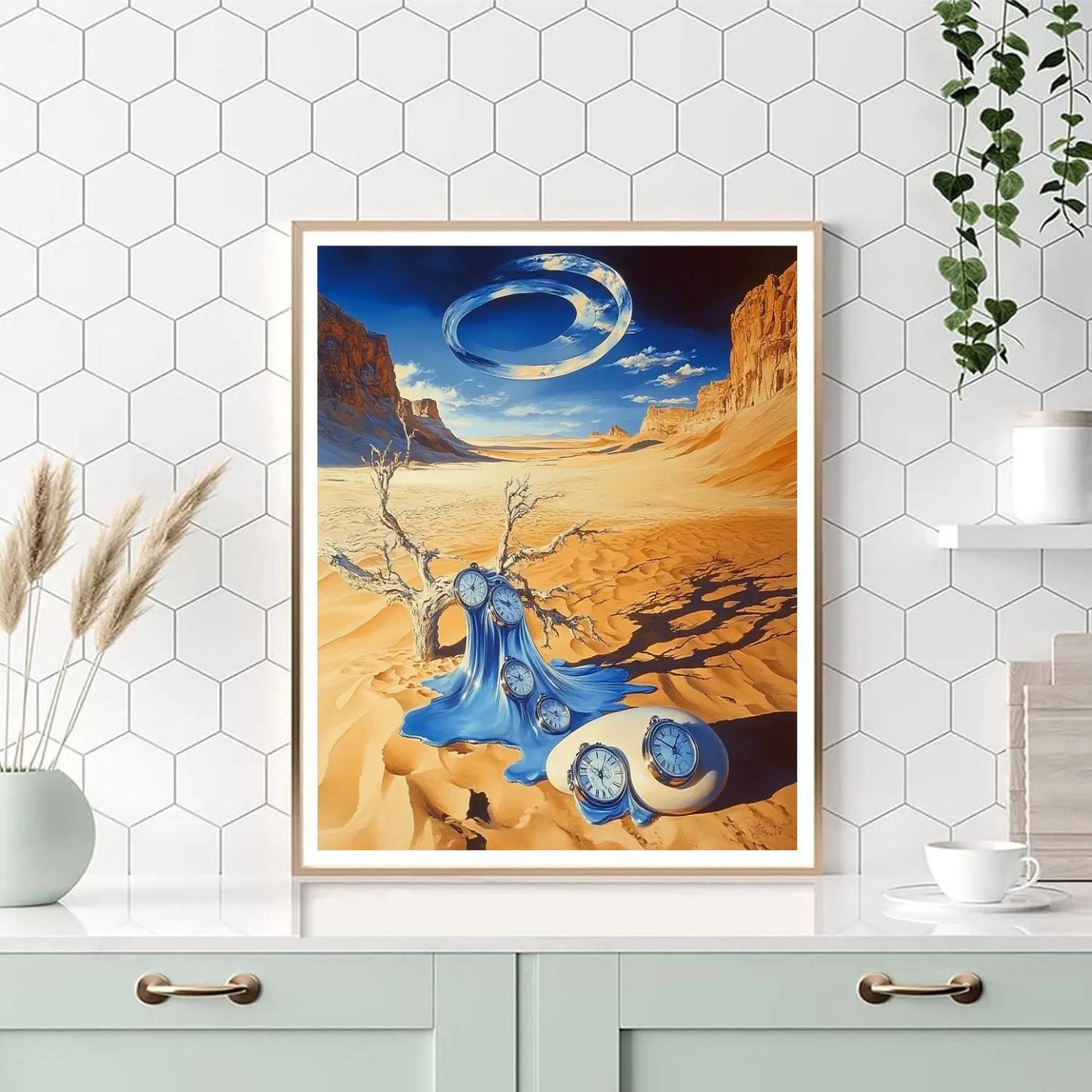Salvador Dali Inspired Desert Timepiece Mirage DIY paint by numbers