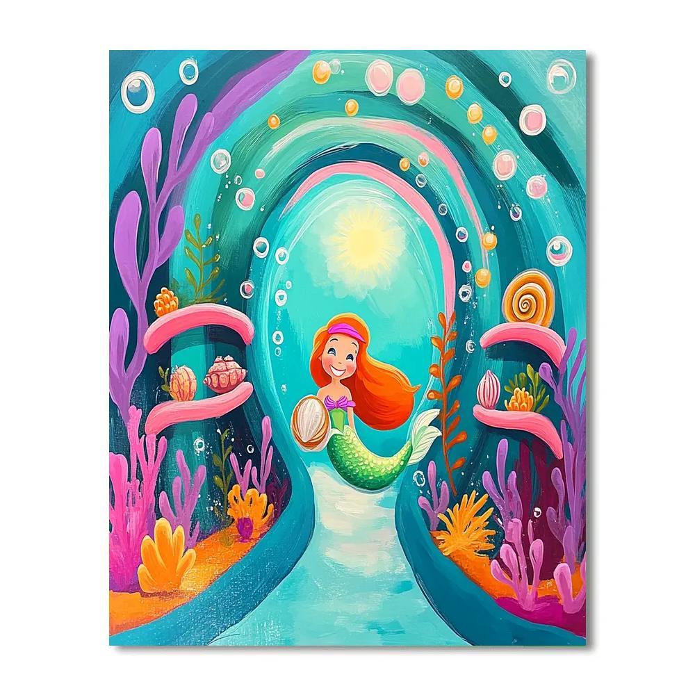 Ariel Coral Bubble Library Numbered painting kits