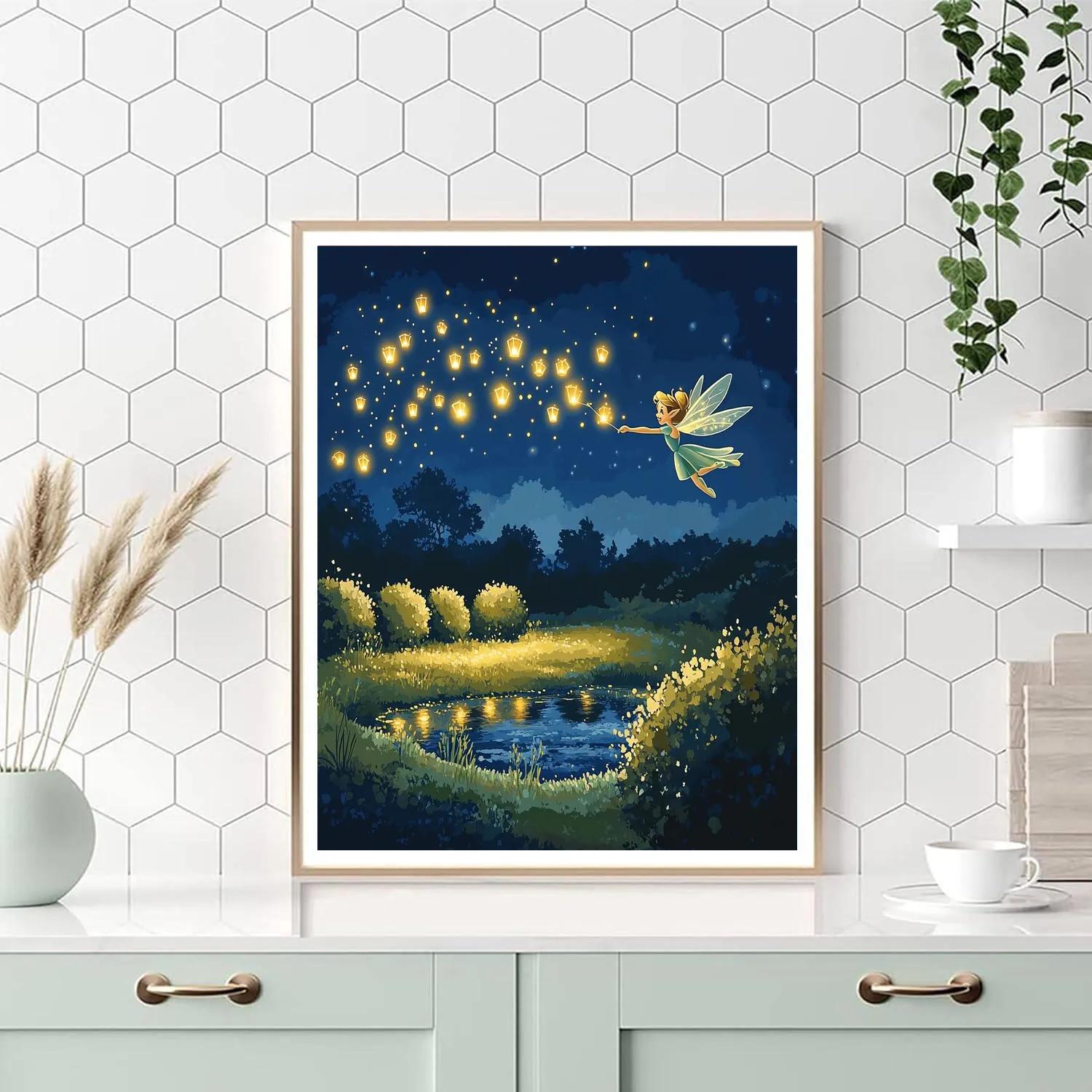 Tinker Bell Starlight Meadow Lanterns DIY paint by numbers