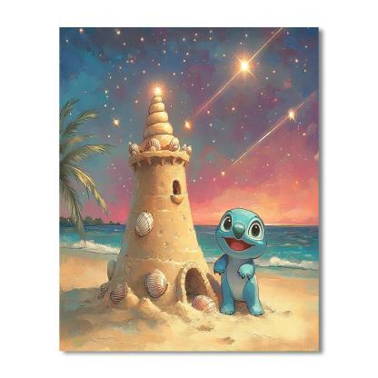 Stitch Tropical Meteor Shower Sandcastle Numbered painting kits