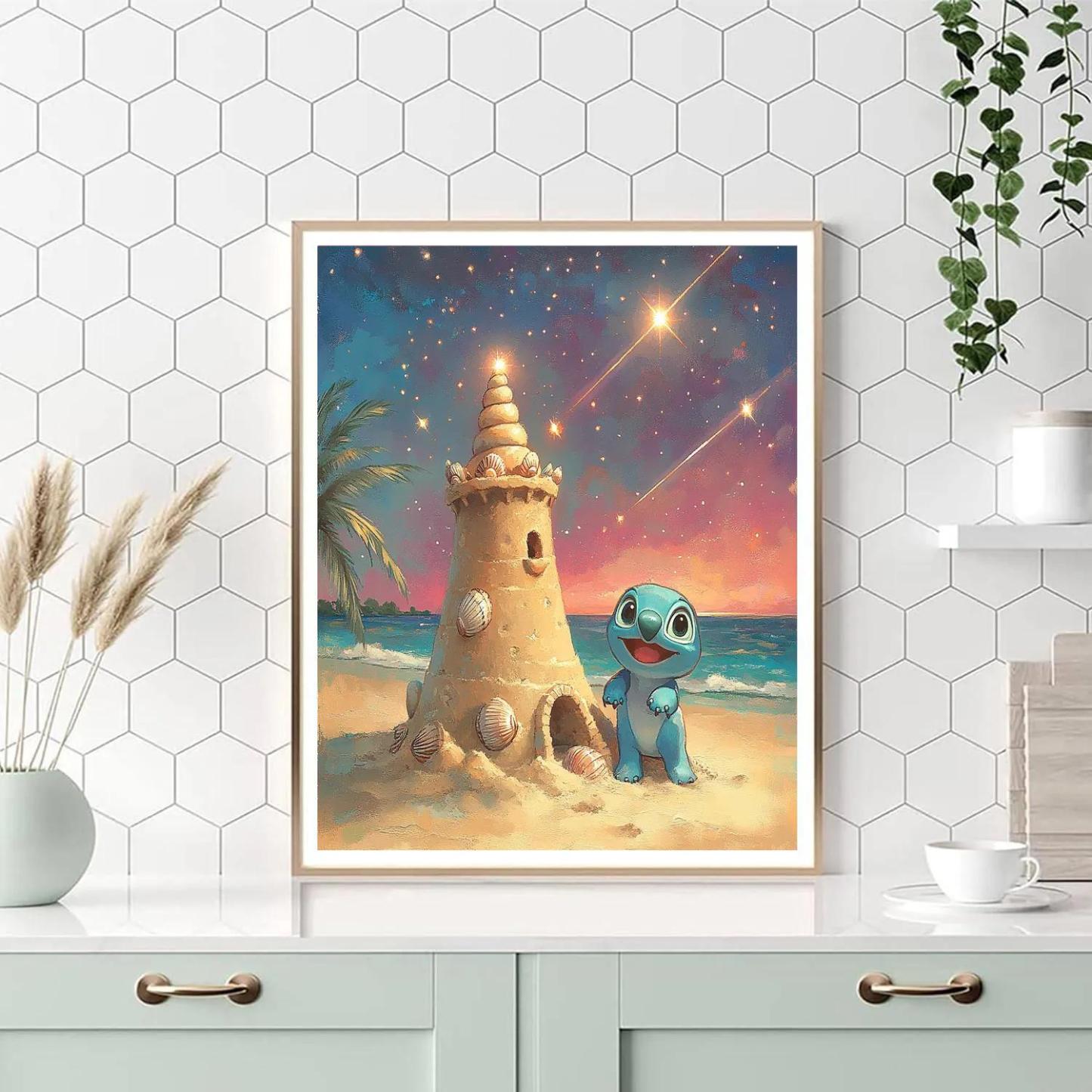 Stitch Tropical Meteor Shower Sandcastle Numbered painting kits