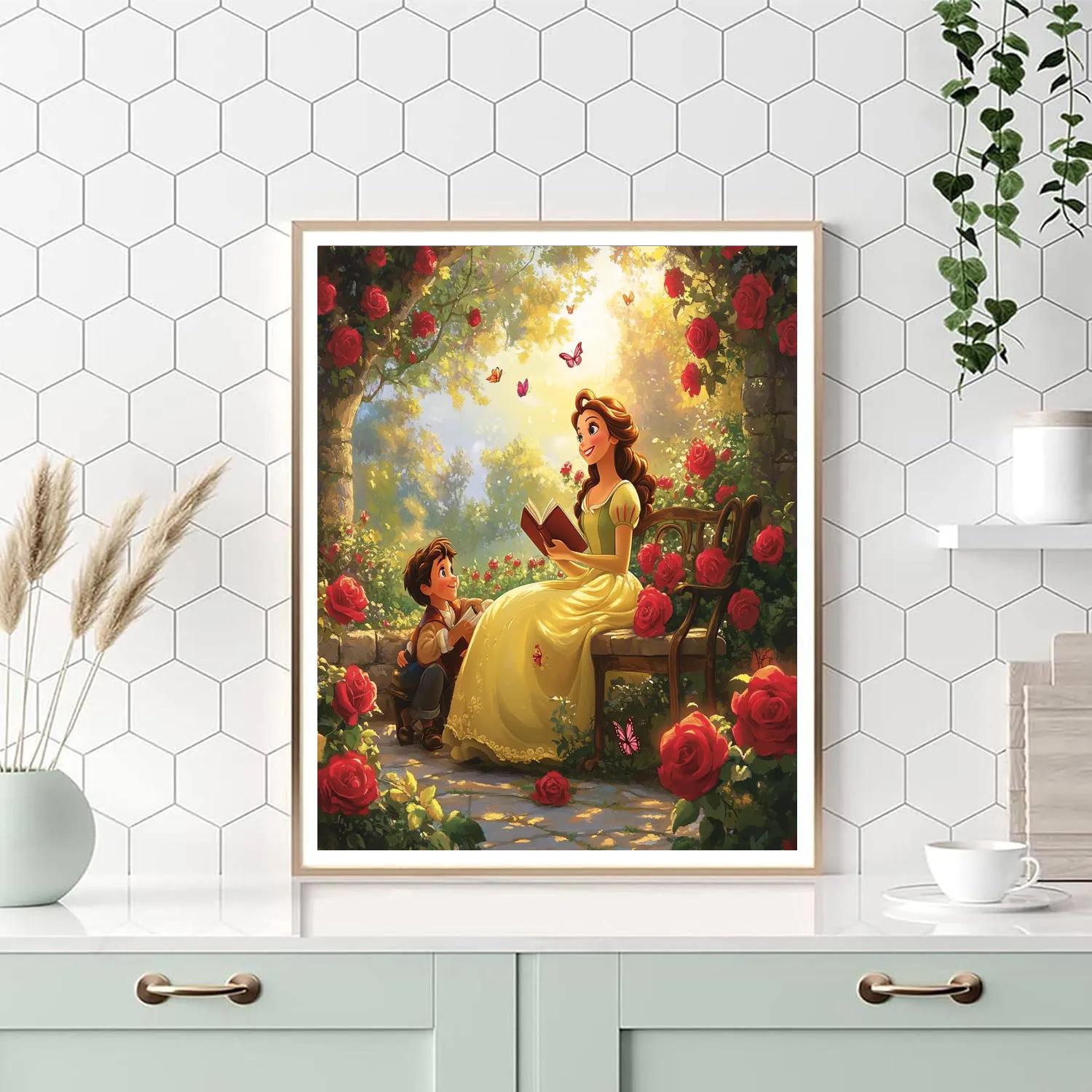 Belle And Chip Rose Garden Storytime Painting by numbers kit