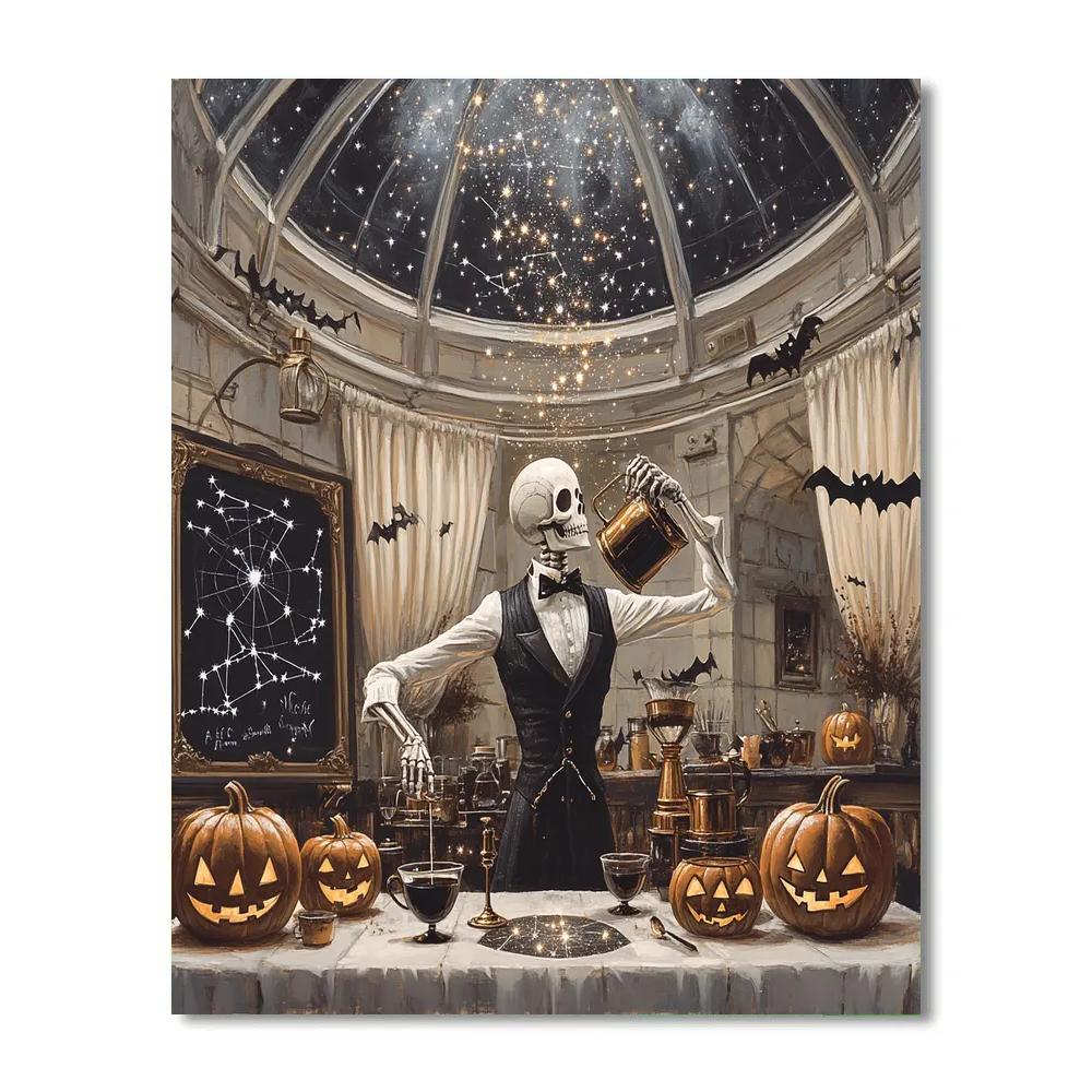 Tea Ceremony With Spooky Constellations painting number kit