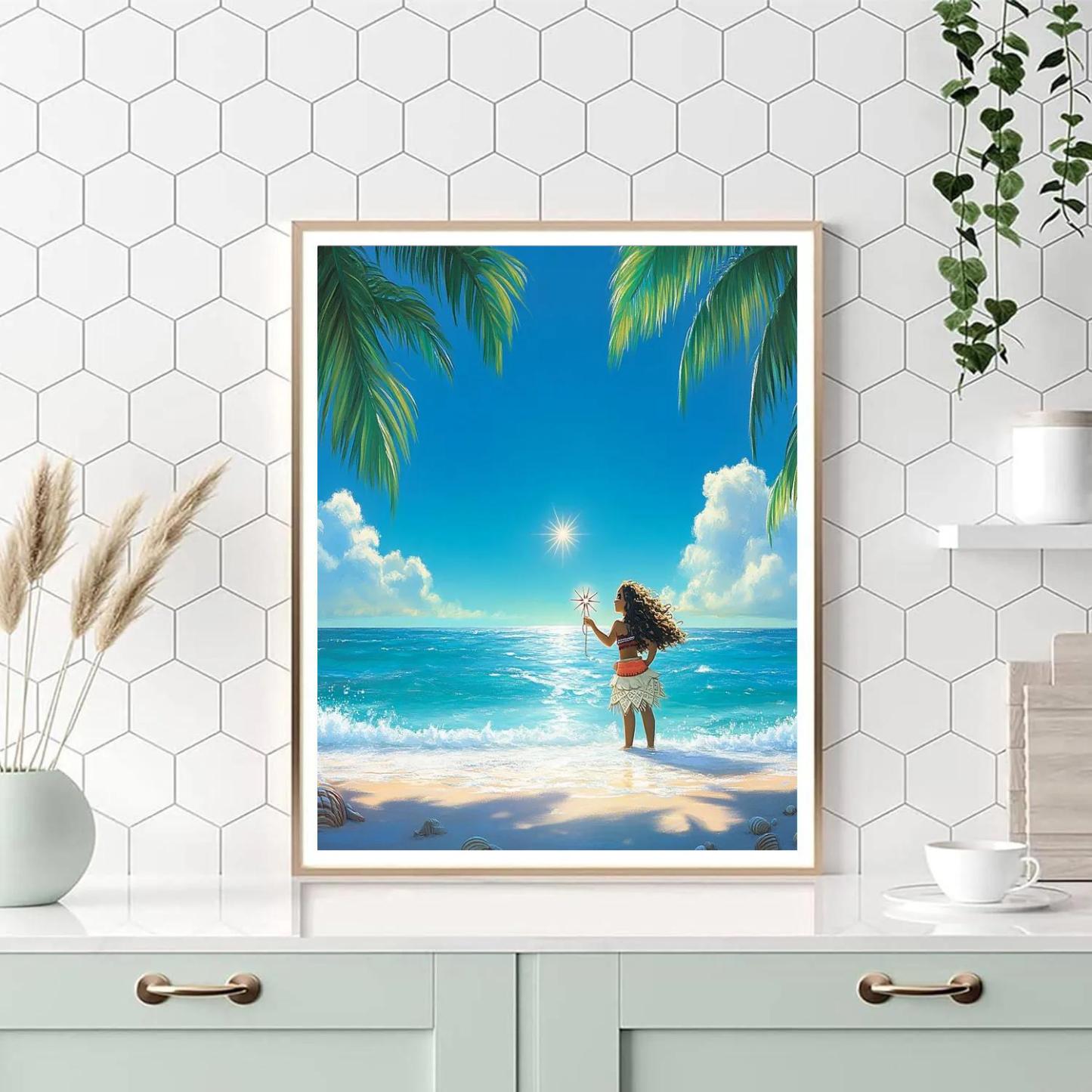 Moana Ocean Horizon Star Compass paint by numbers