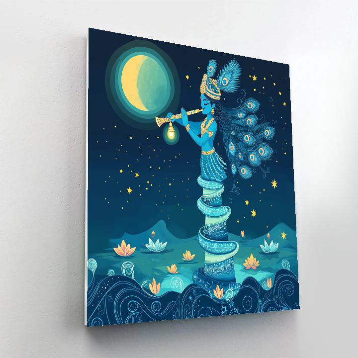 Krishna Lighthouse Of The Cosmic Sea paint by color