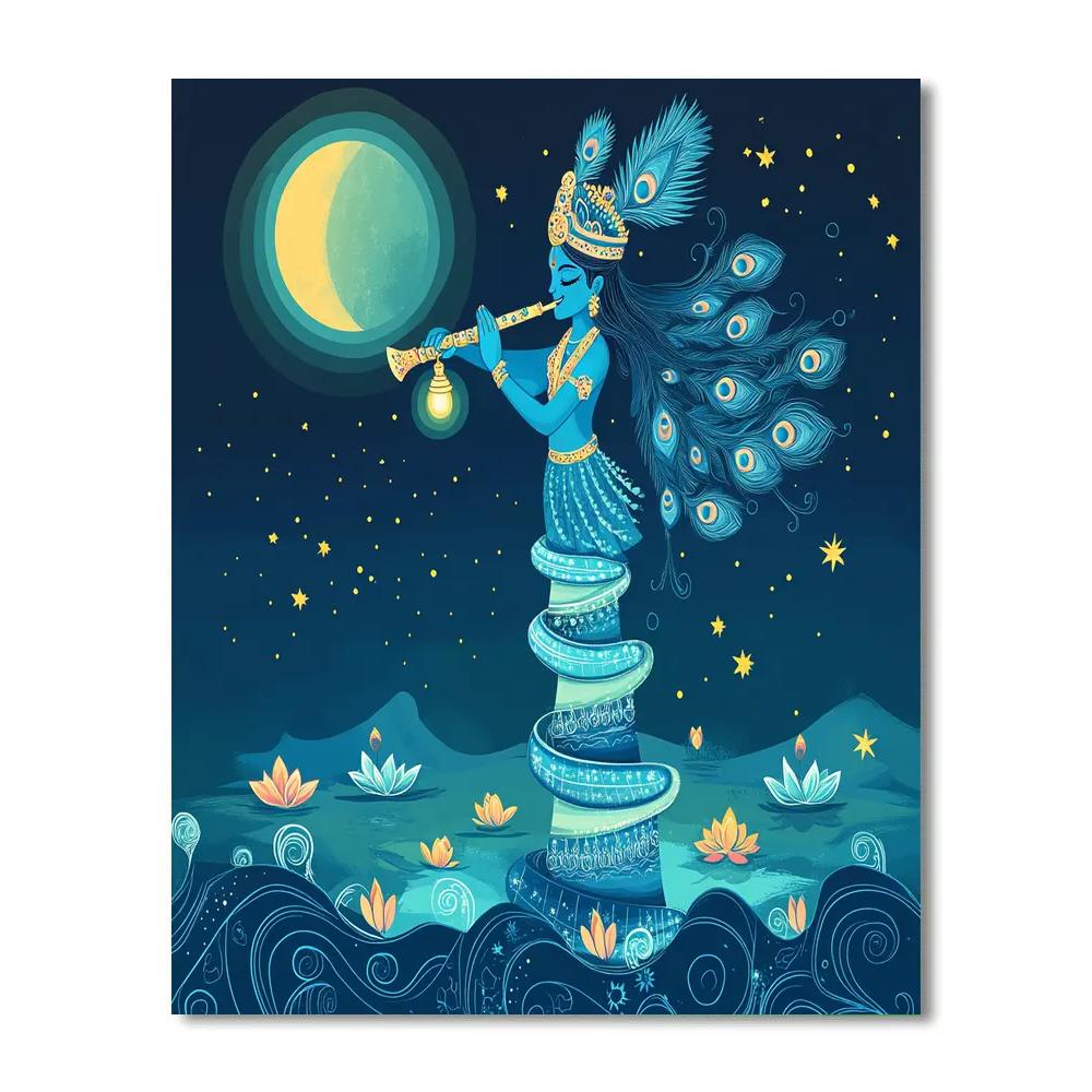 Krishna Lighthouse Of The Cosmic Sea paint by color