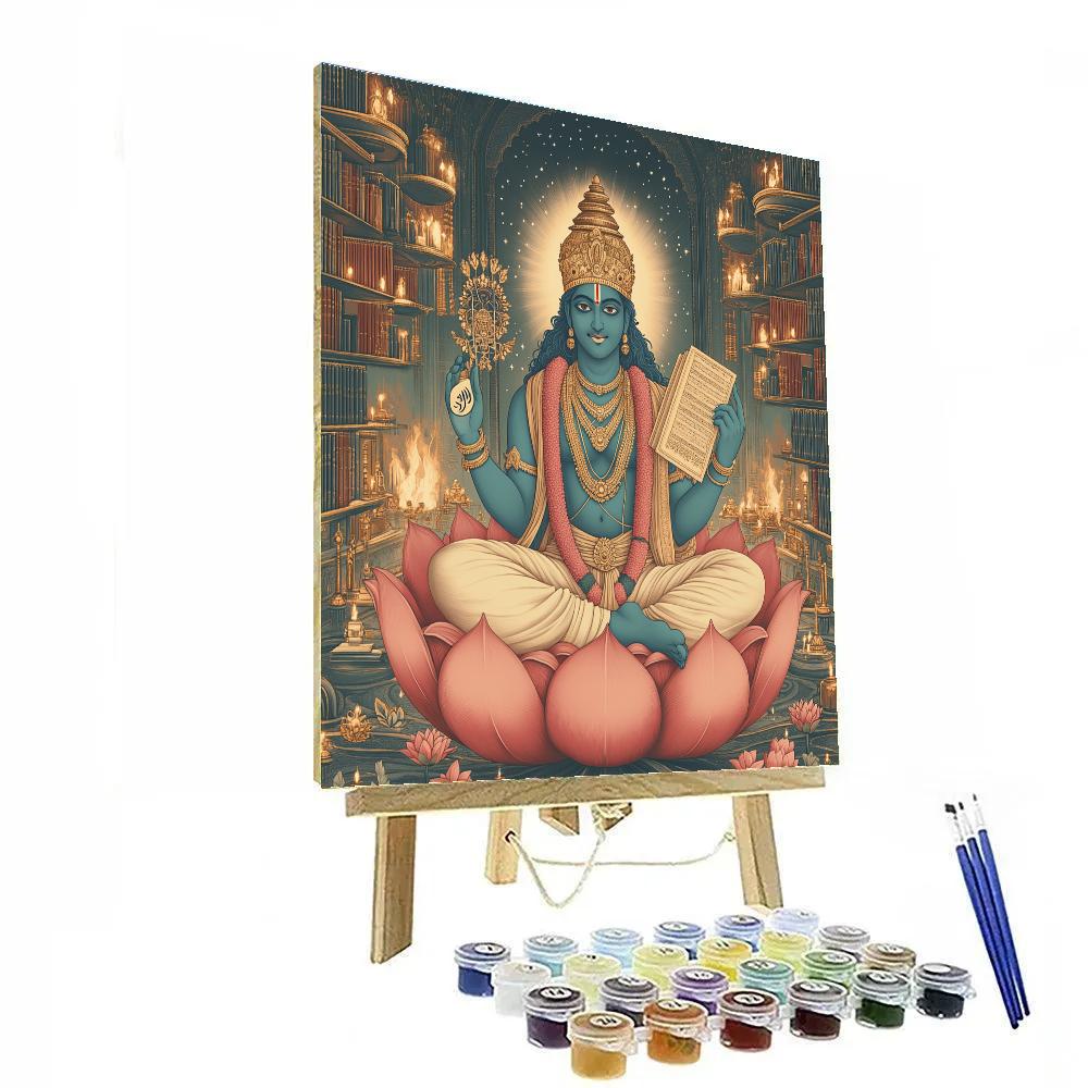 Vishnu Guardian Of The Cosmic Lotus Library DIY paint by numbers