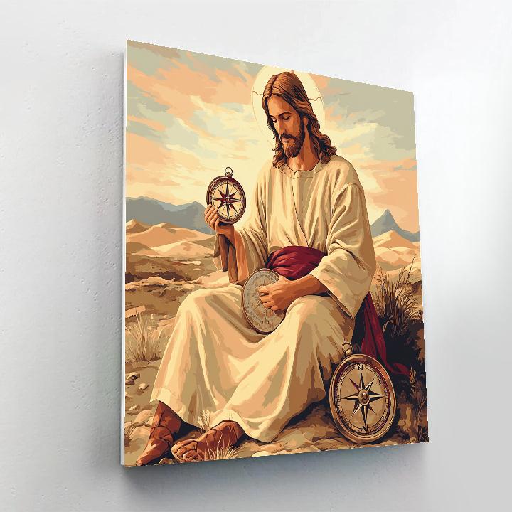 Desert Compass Jesus In Silent Navigation Paint by numbers kits