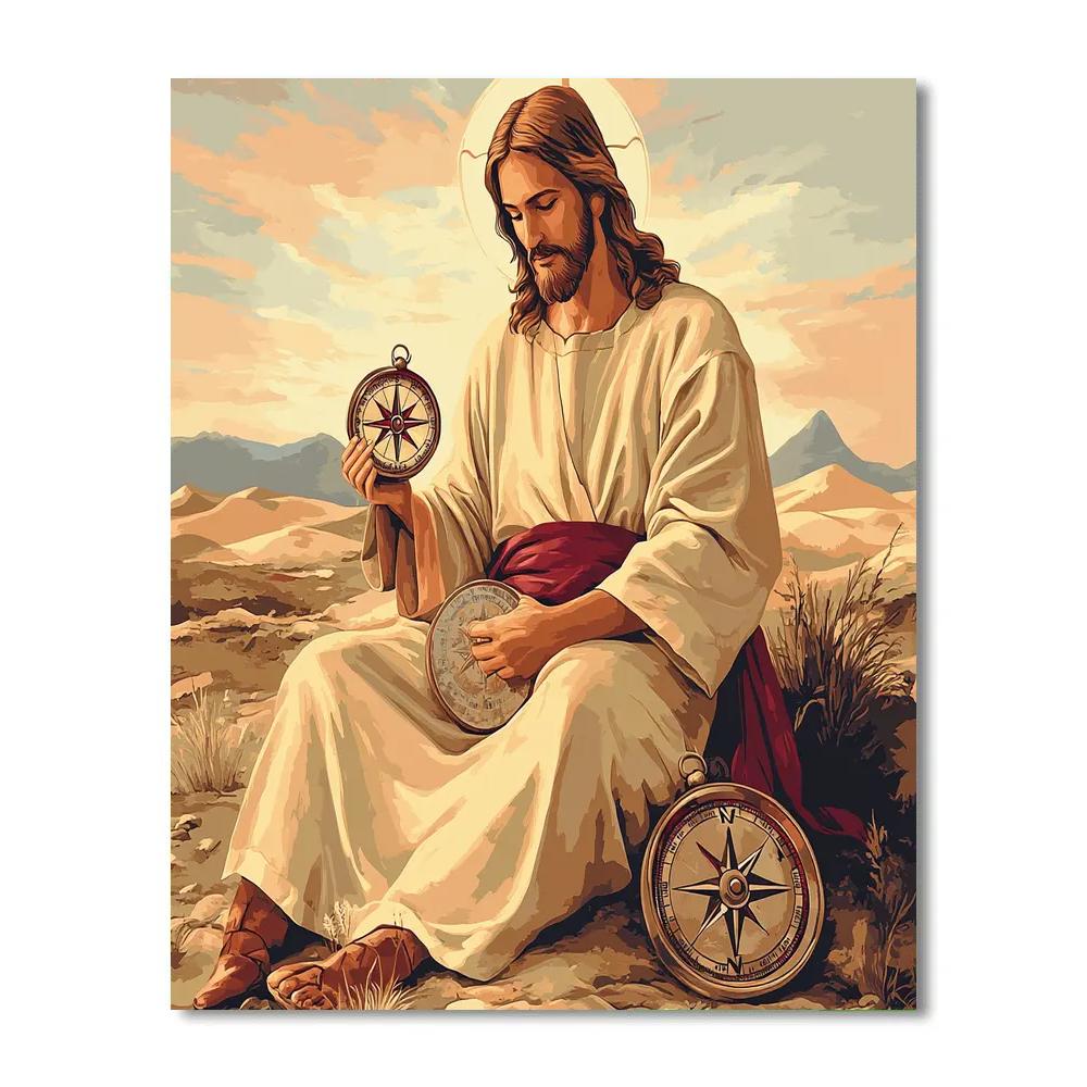 Desert Compass Jesus In Silent Navigation Paint by numbers kits
