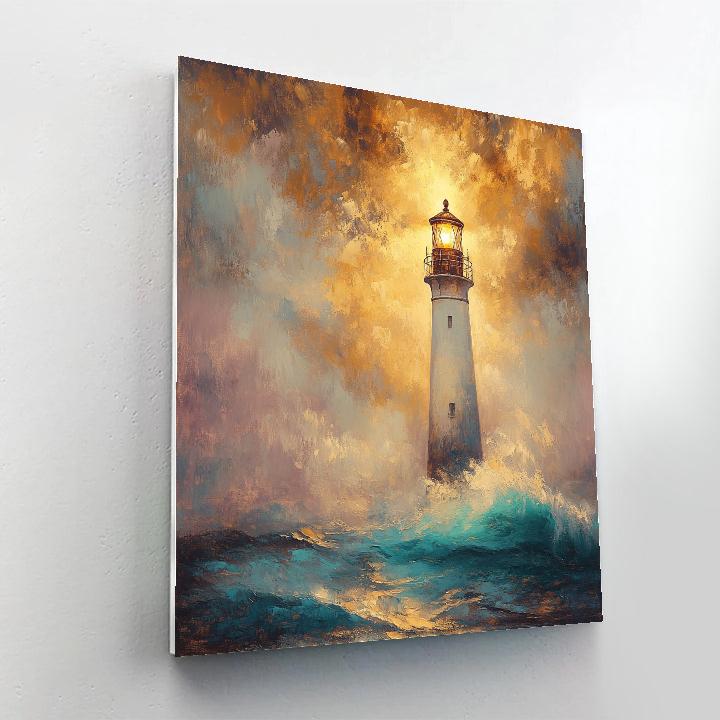 JMW Turner Inspired Lighthouse In Wild Sea Sunset Painting by numbers kit