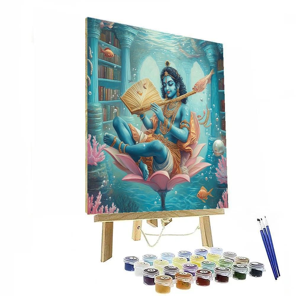 Krishna Underwater Lotus Library Paint by numbers kits